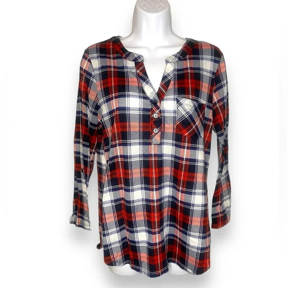 Alter Ego Women’s Plaid Long Sleeve Casual Top, Size 1X - Picture 7 of 7